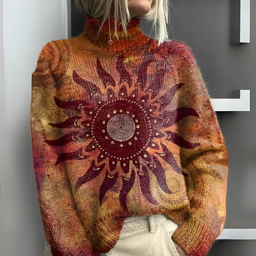 LOUISA™ | Tribal Sun Knit Turtleneck