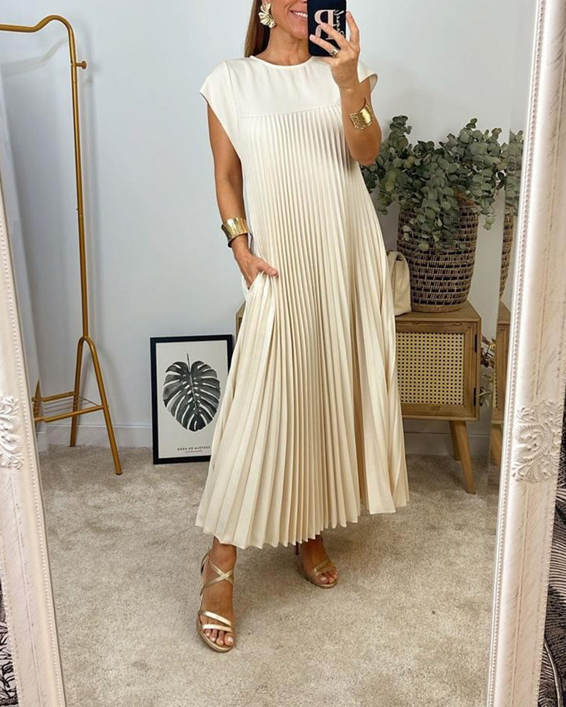 NATALIA™ | Sleeveless Pleated Dress