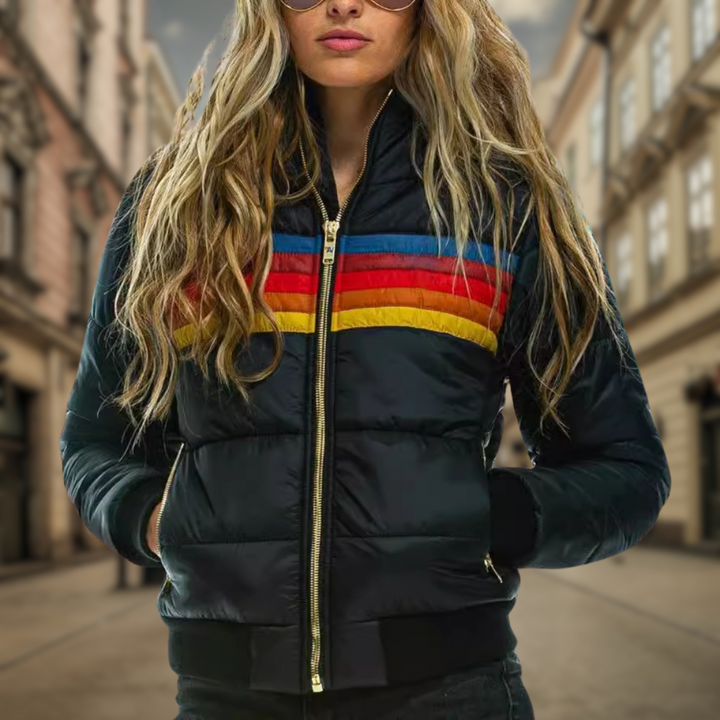 MILA™ | Retro Colour Block Puffer Jacket