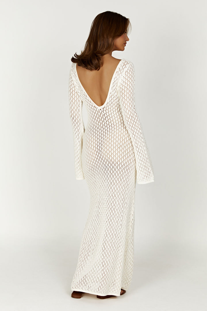 HANNAH™ | White Long Knitted Dress