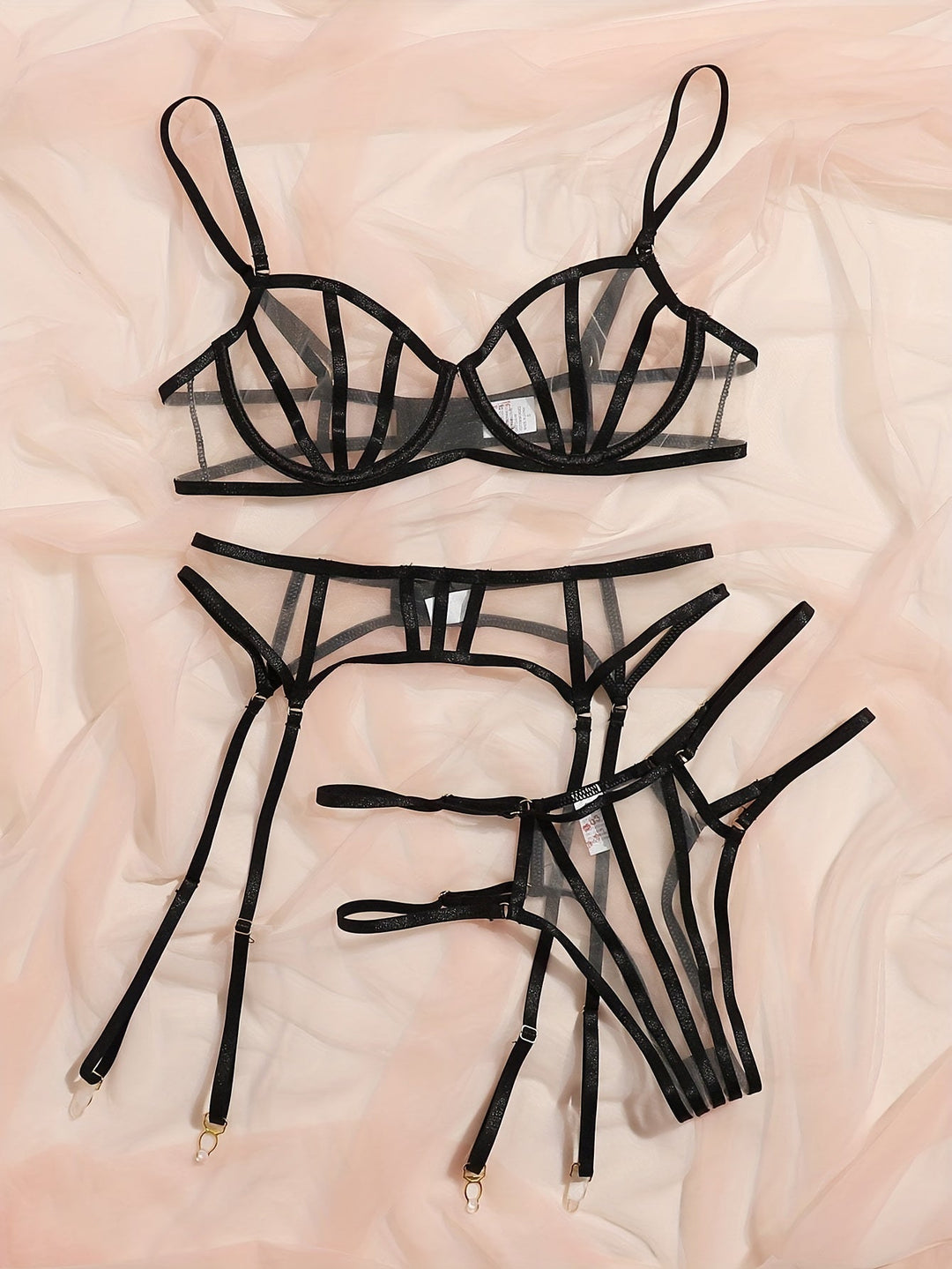 SERAPHA™ | Bold Black Transparent Lingerie Set