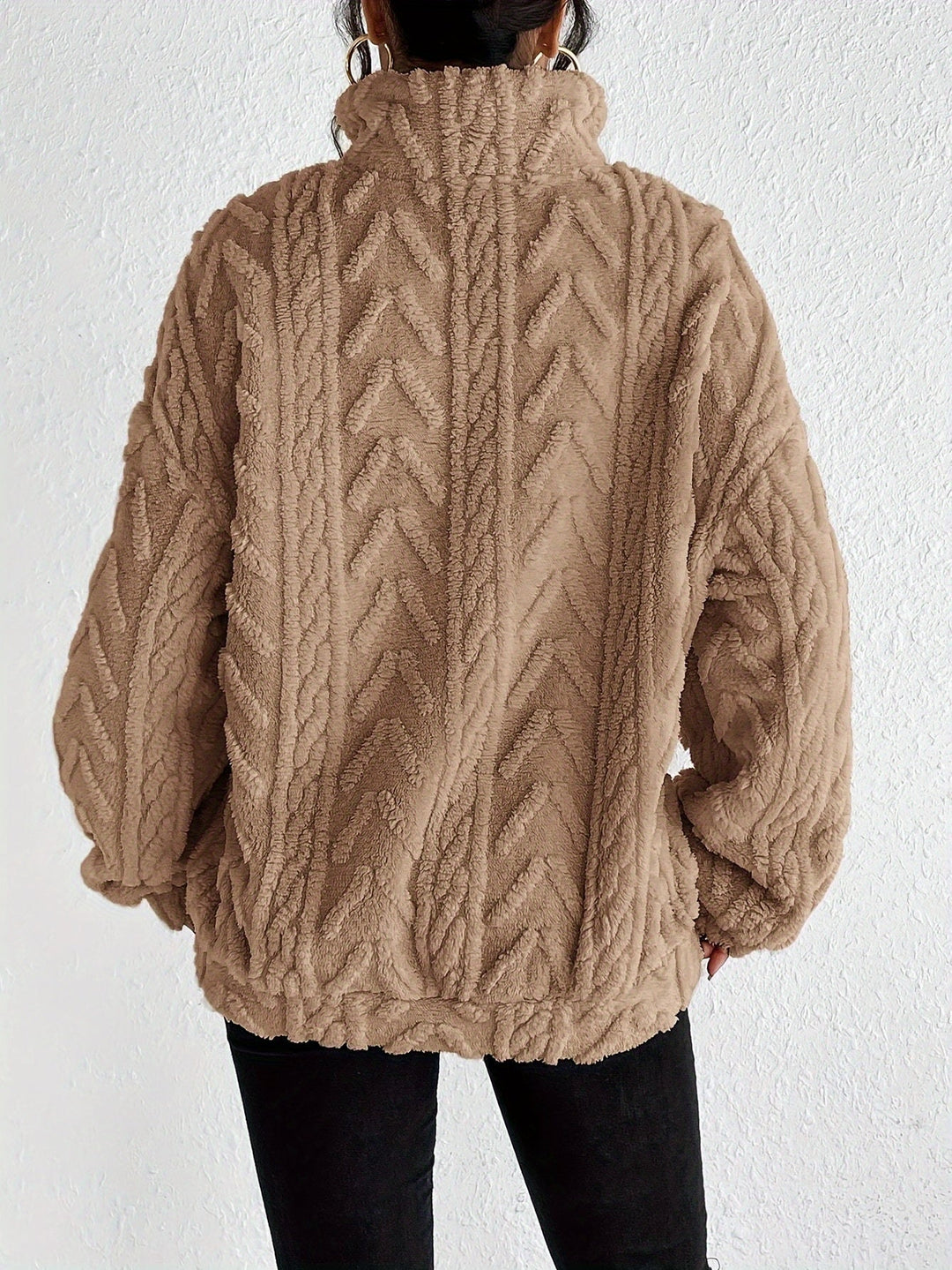 SERAPHINA™ | Luxe Cable-Knit Fleece Sweatshirt