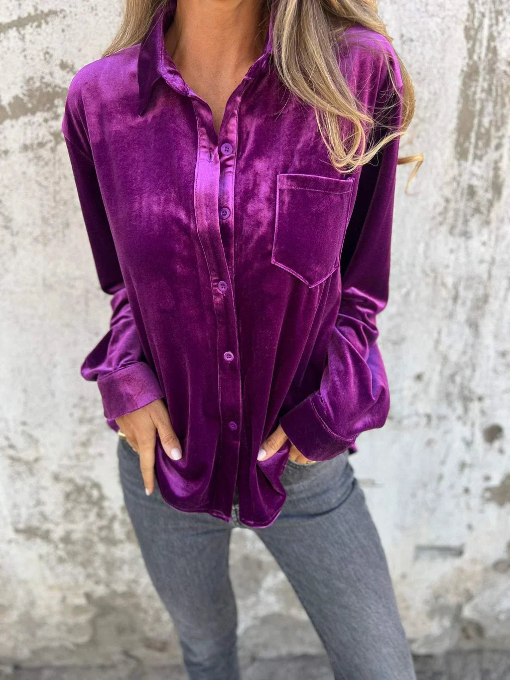 CAMILA™ | Elegant Velvet Blouse