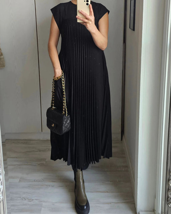 NATALIA™ | Sleeveless Pleated Dress