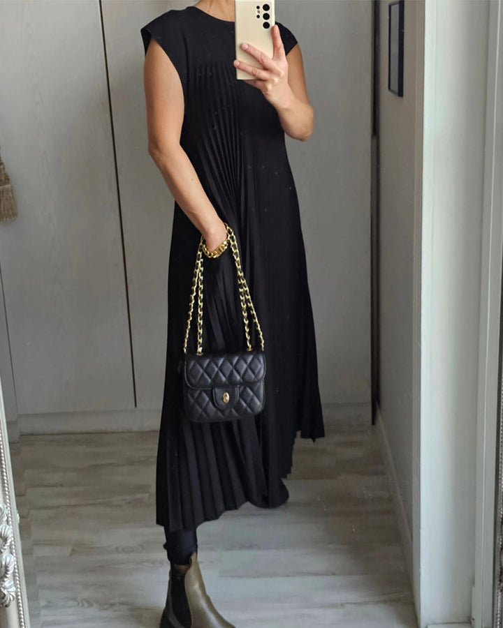 NATALIA™ | Sleeveless Pleated Dress
