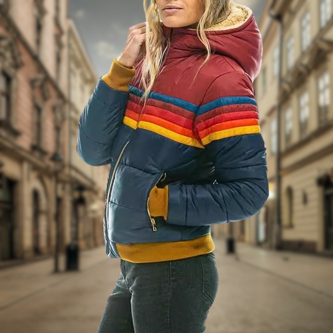 MILA™ | Retro Colour Block Puffer Jacket