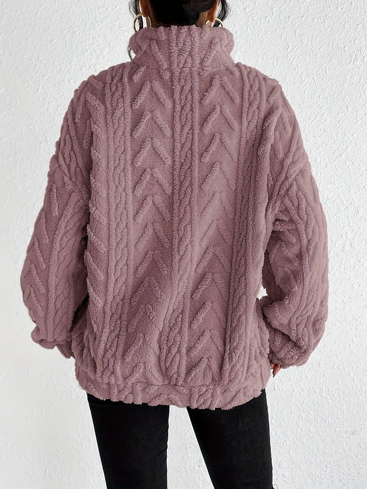 SERAPHINA™ | Luxe Cable-Knit Fleece Sweatshirt