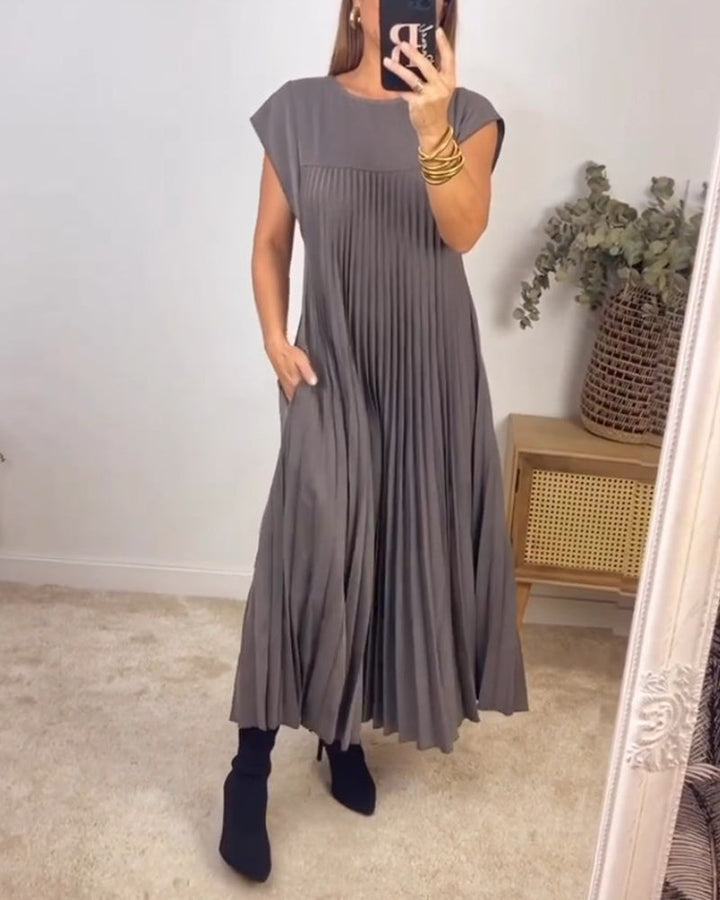 NATALIA™ | Sleeveless Pleated Dress