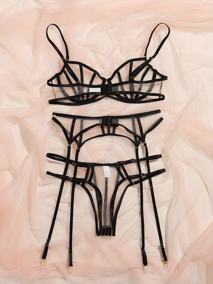 SERAPHA™ | Bold Black Transparent Lingerie Set