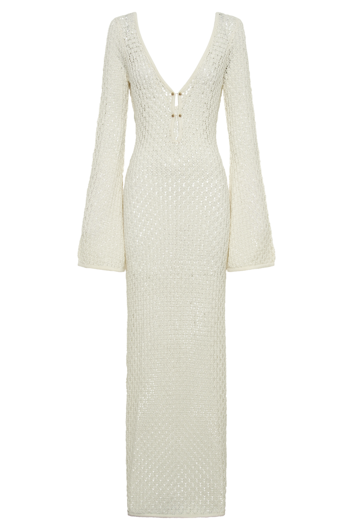 HANNAH™ | White Long Knitted Dress