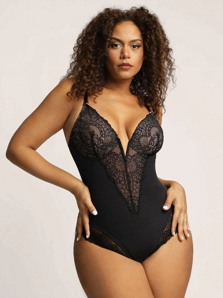 SARAH™ | Shapewear Bodysuit with Deep V-Neckline