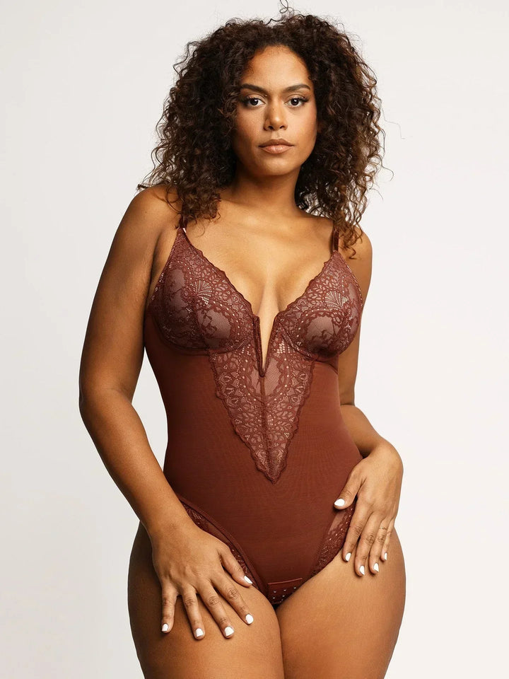 SARAH™ | Shapewear Bodysuit with Deep V-Neckline