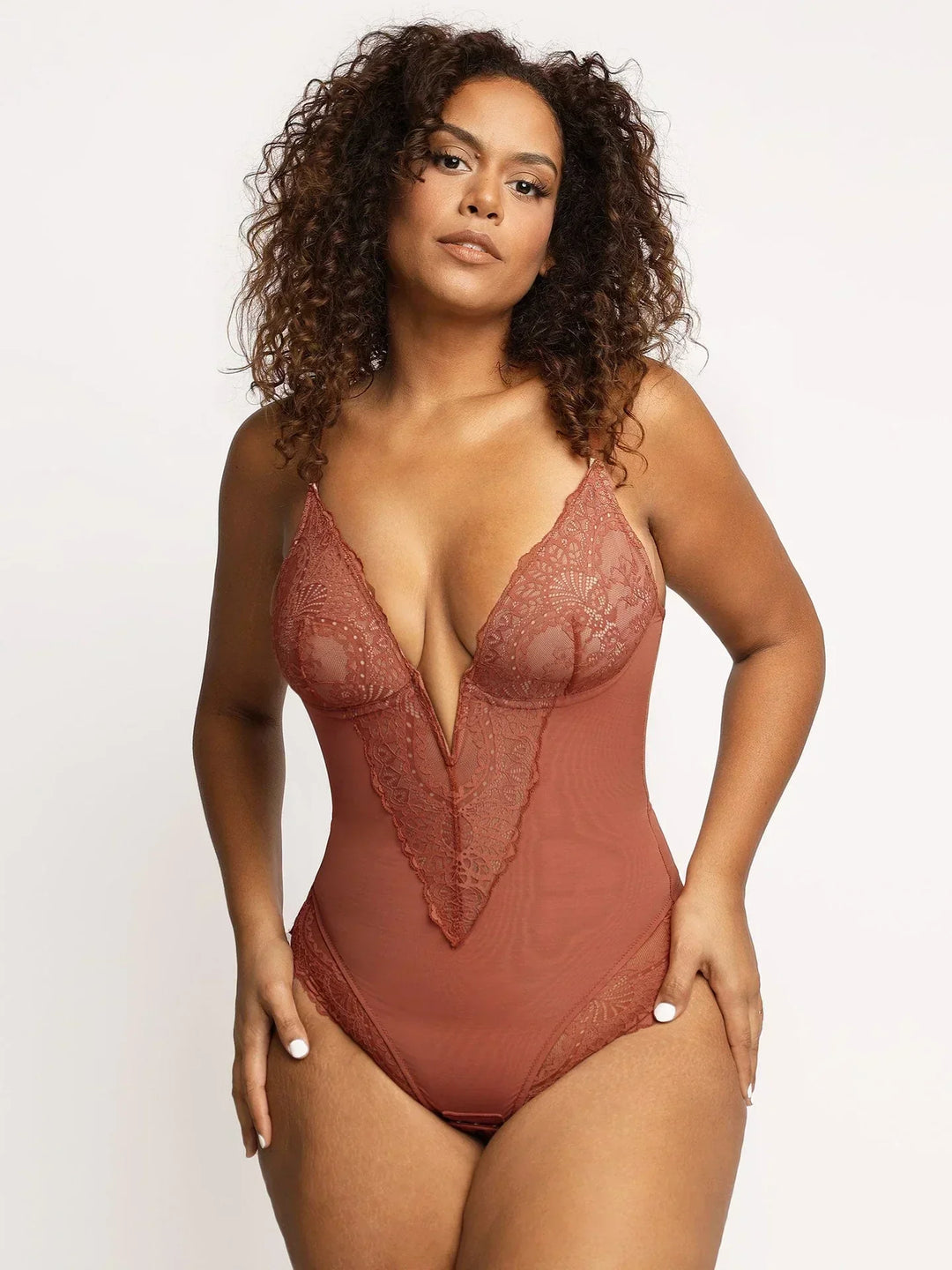 SARAH™ | Shapewear Bodysuit with Deep V-Neckline