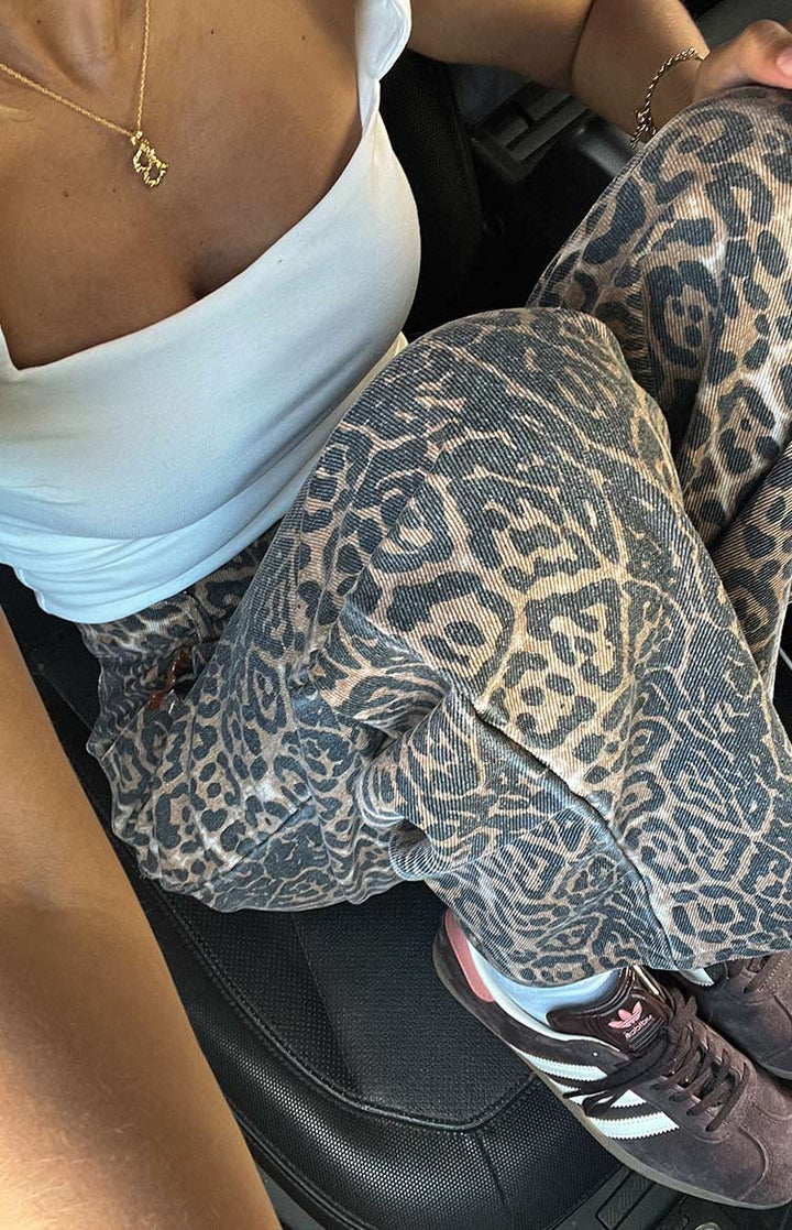 SERENA™ | Leopard Print Straight Fit Jeans