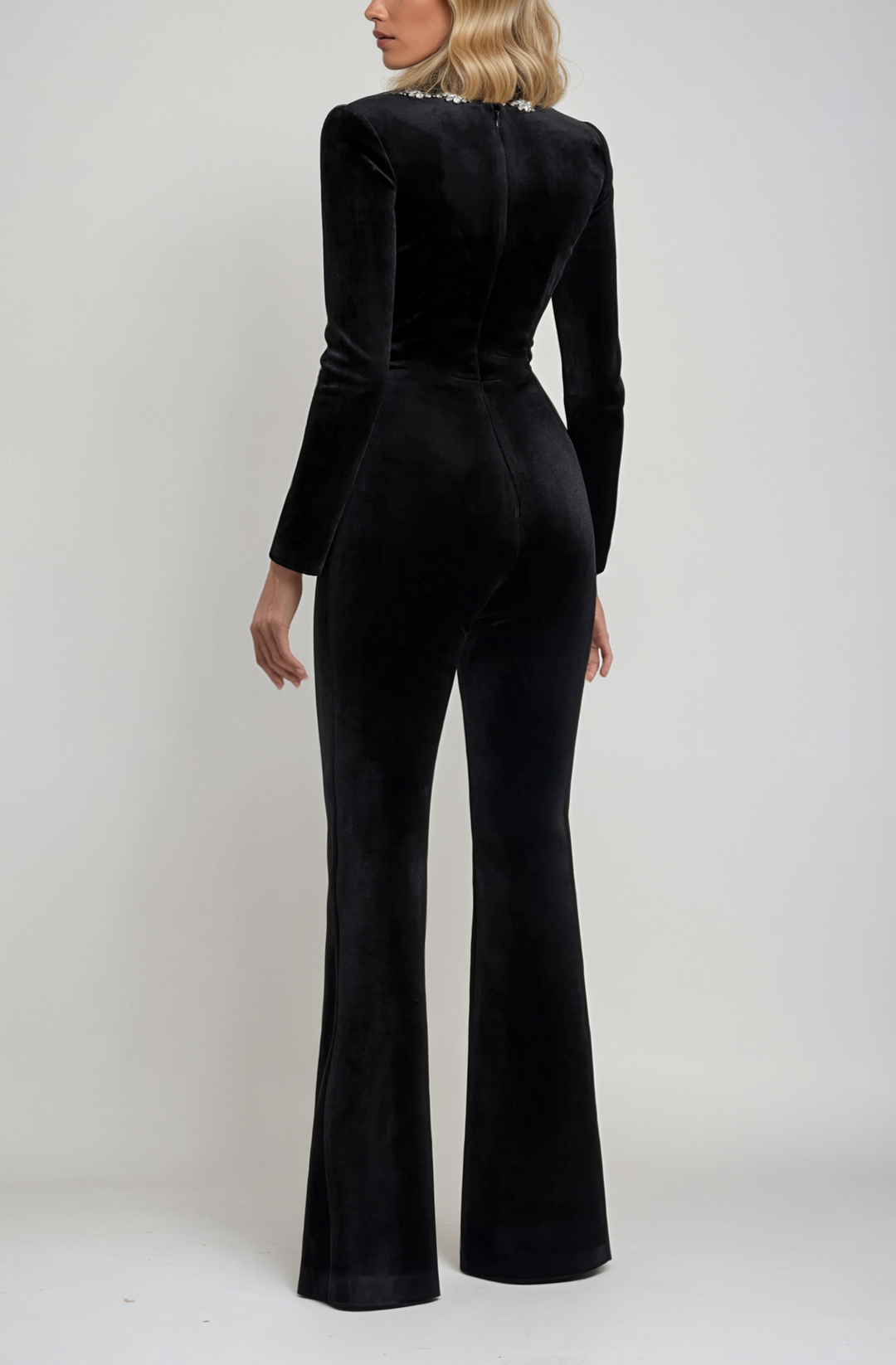 KEYLANI™ | Neck-Detail Solid Jumpsuit