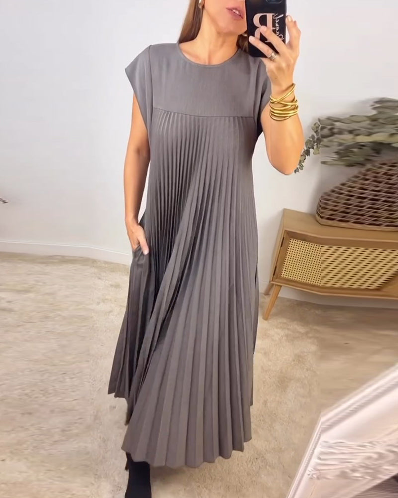 NATALIA™ | Sleeveless Pleated Dress