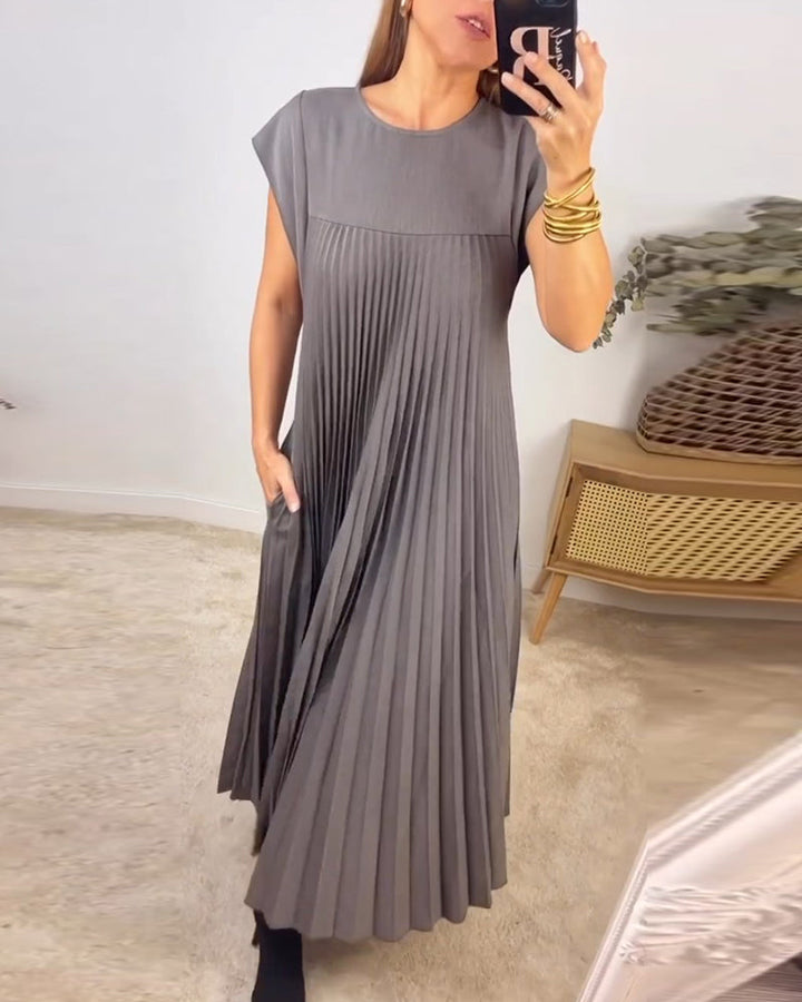 NATALIA™ | Sleeveless Pleated Dress