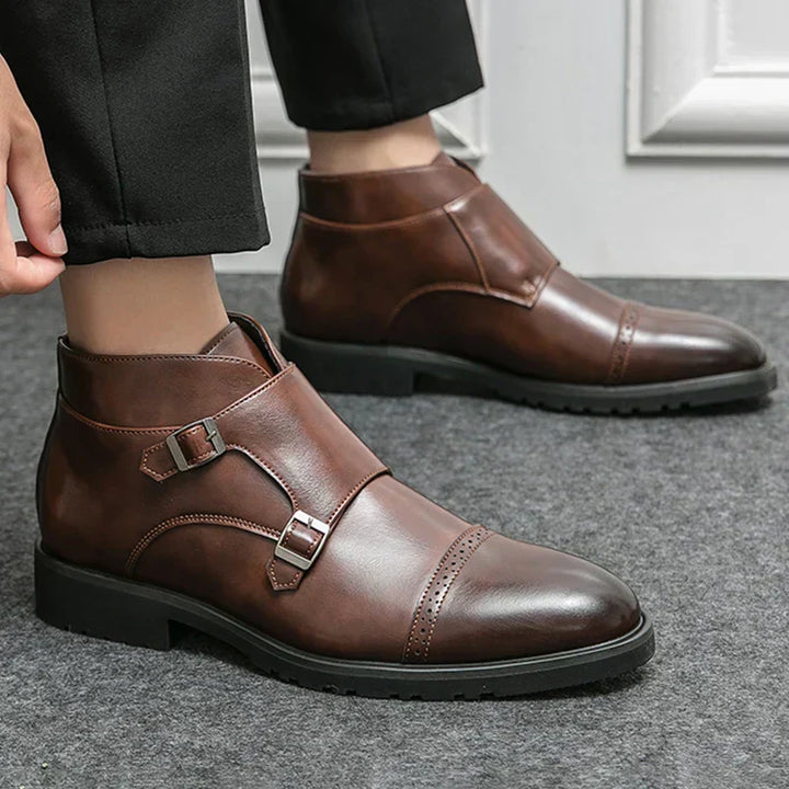 DANNY™ | Leather Boots with Double Monk Strap
