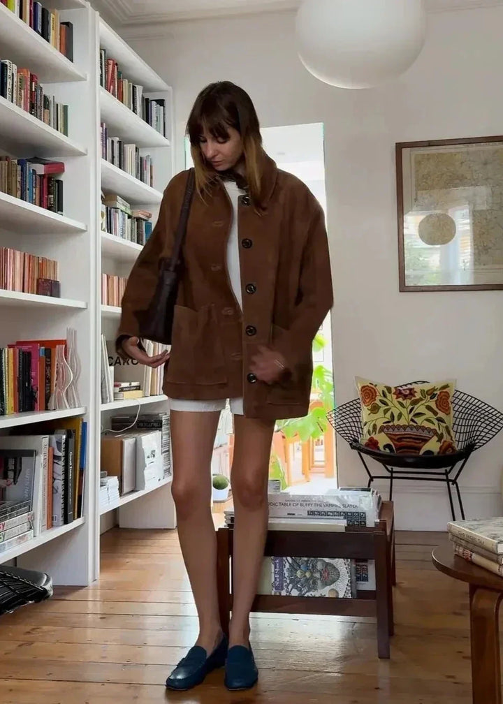 NICKY™ | Vintage Brown Suede Blazer