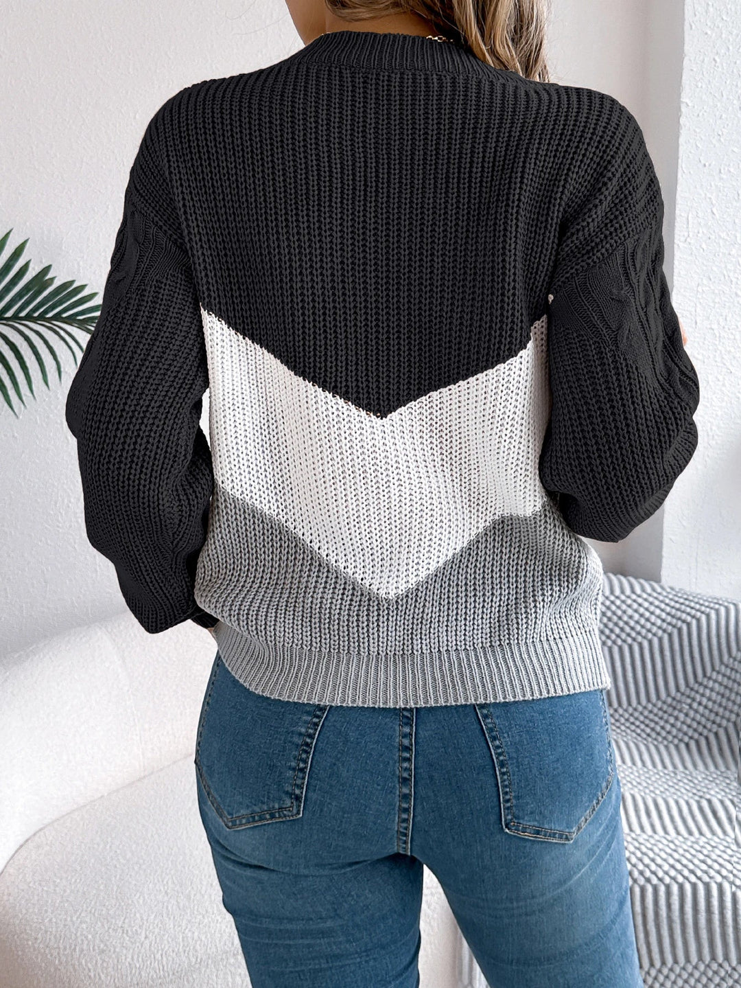 SKYLAR™ | Chevron Cable-Knit Sweater