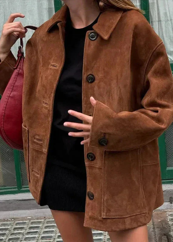 NICKY™ | Vintage Brown Suede Blazer