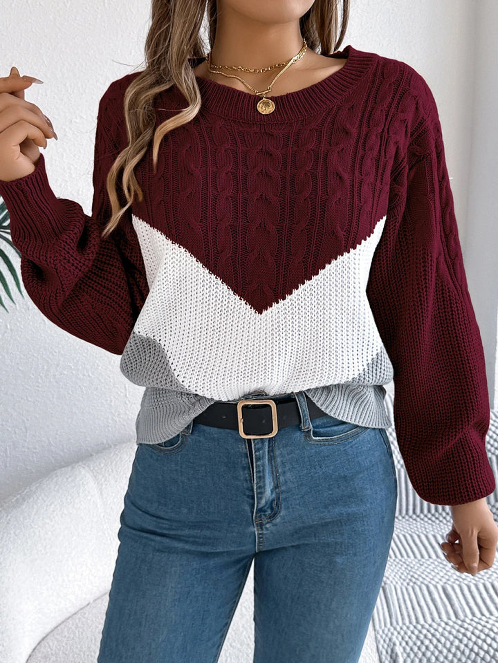 SKYLAR™ | Chevron Cable-Knit Sweater