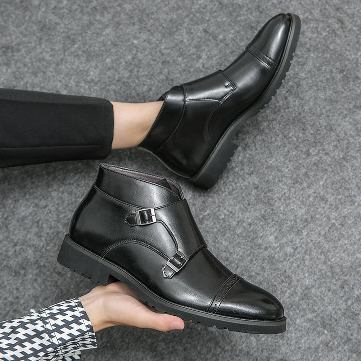 DANNY™ | Leather Boots with Double Monk Strap