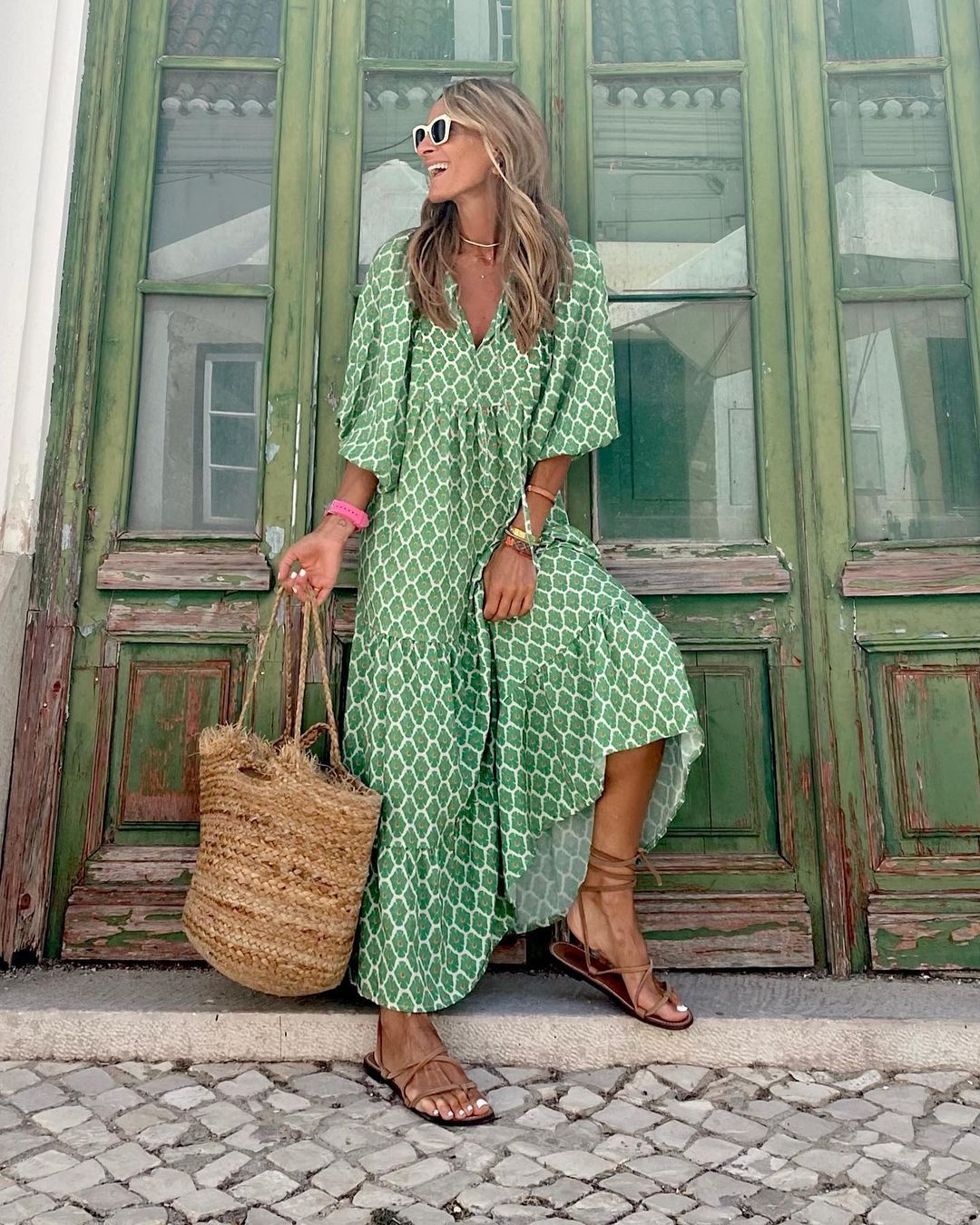 LIA™ | Boho Puff Sleeve Maxi Dress