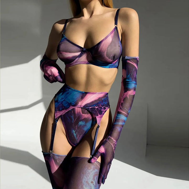 SERENINA™ | 5-Piece Tie Dye Lingerie Set