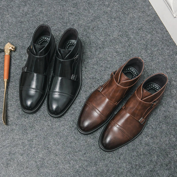 DANNY™ | Leather Boots with Double Monk Strap