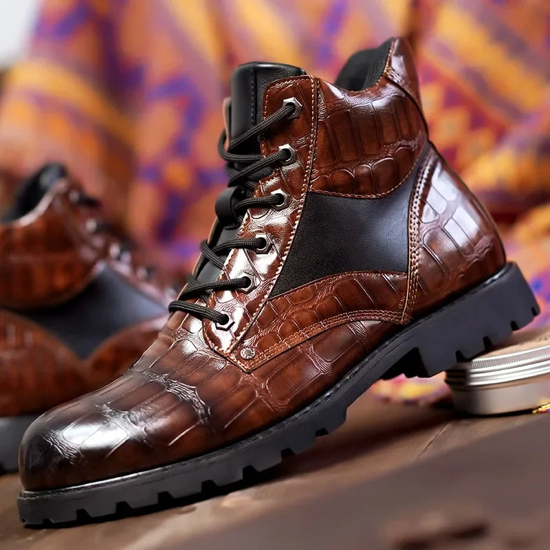 RENDELL™ | CrocStride Leather Boots