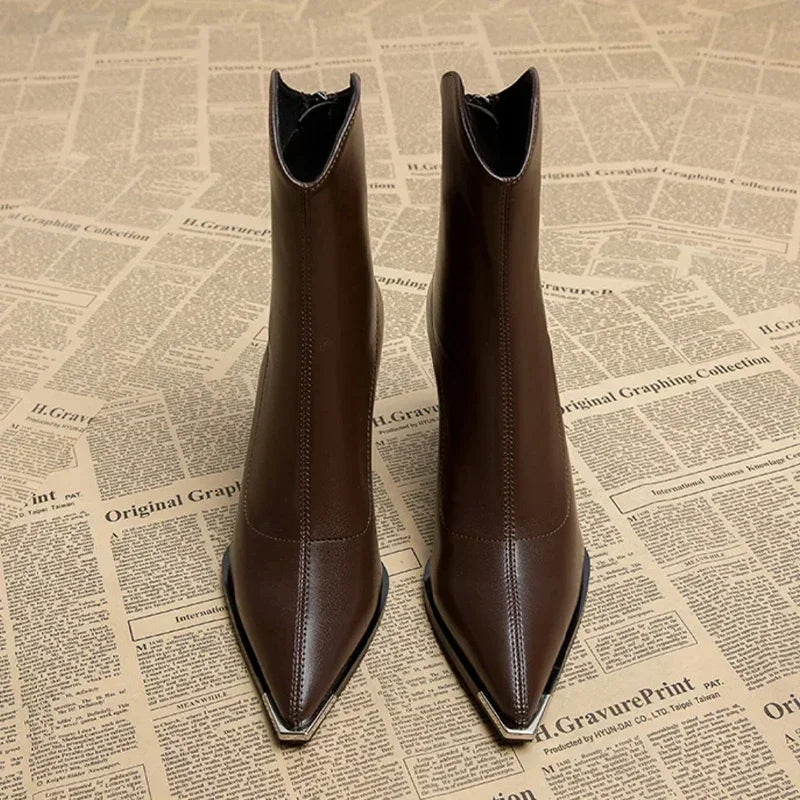 CAROLINE™ | Chrome Tip Boots