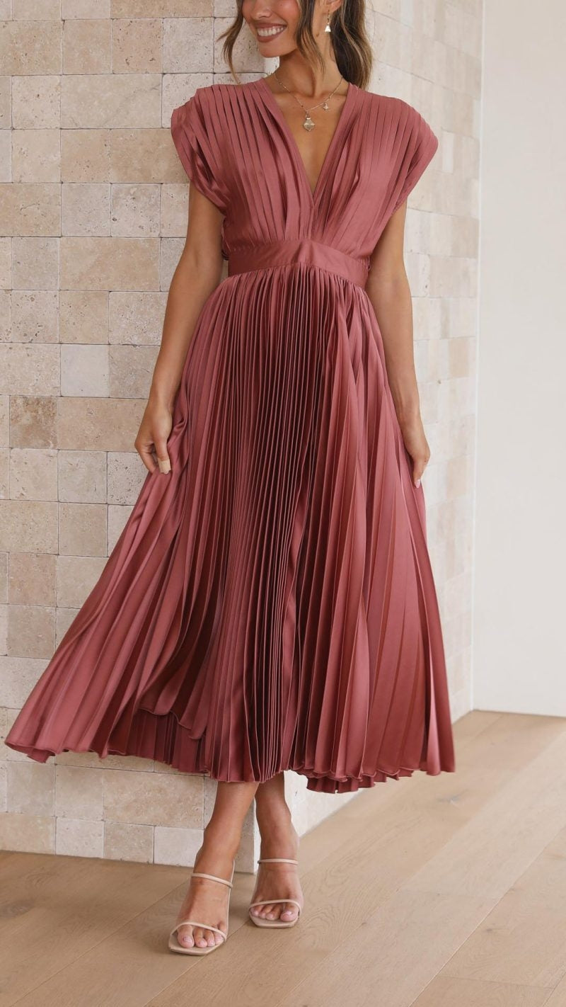 SIENNA™ | Elegant Party Dress with Plunging V-Neckline