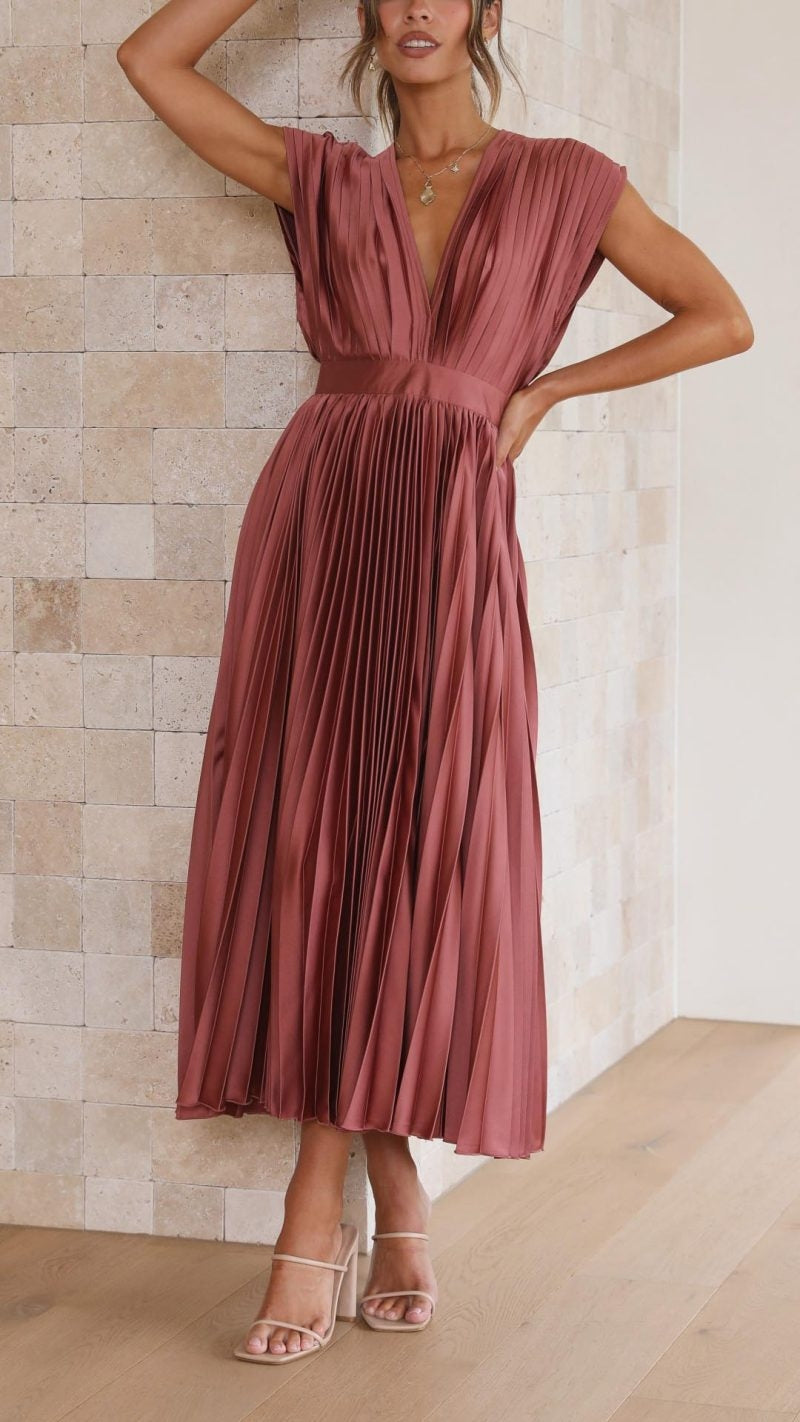 SIENNA™ | Elegant Party Dress with Plunging V-Neckline