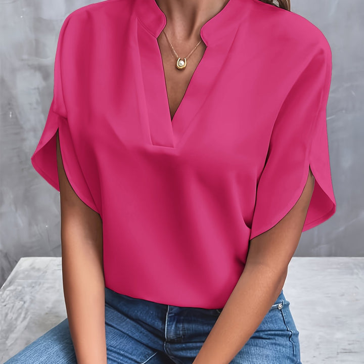 MELIA™ | Classic V-Neck Blouse