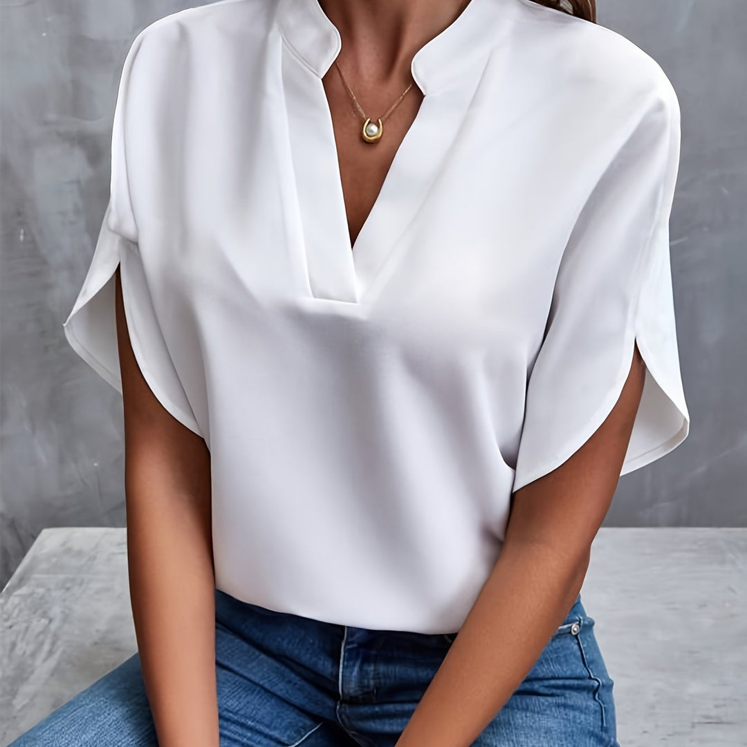 MELIA™ | Classic V-Neck Blouse