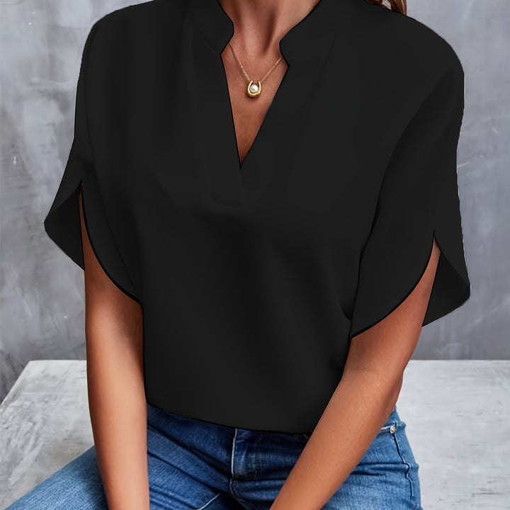MELIA™ | Classic V-Neck Blouse
