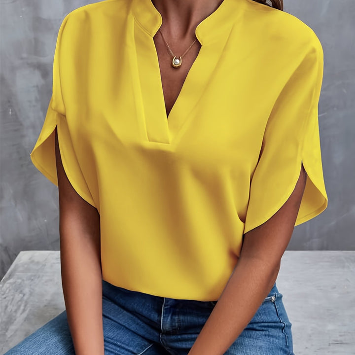 MELIA™ | Classic V-Neck Blouse
