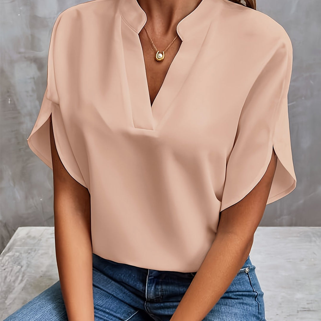 MELIA™ | Classic V-Neck Blouse