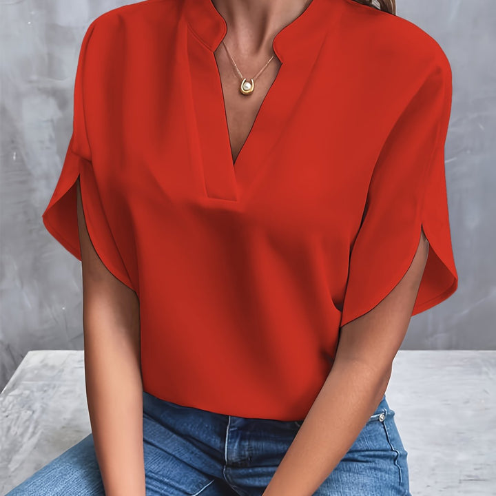 MELIA™ | Classic V-Neck Blouse