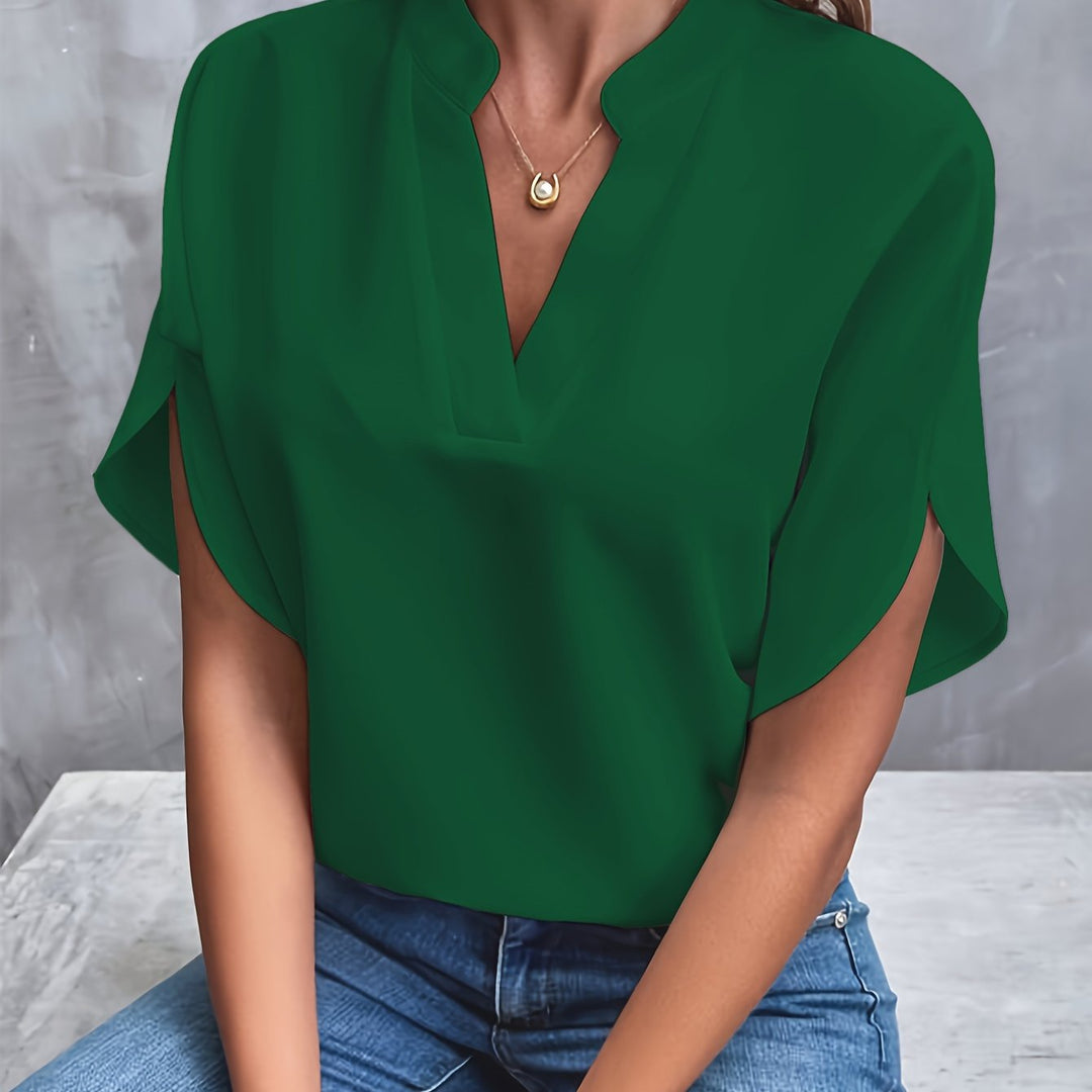 MELIA™ | Classic V-Neck Blouse