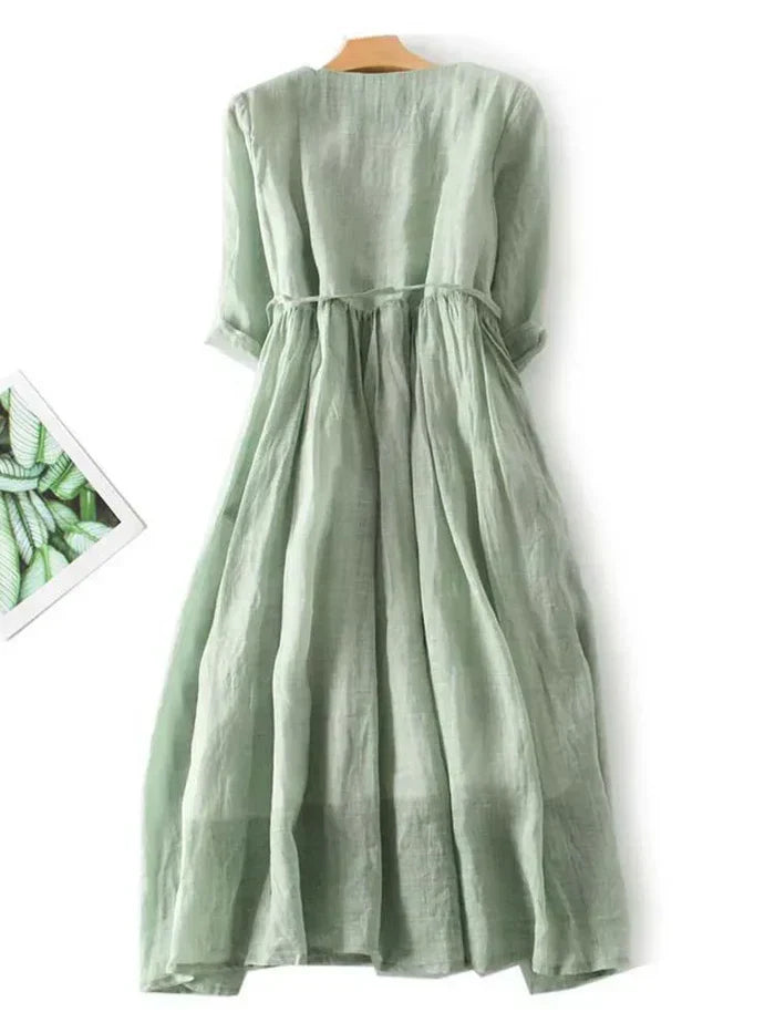 NOELLE™ | Elegant Linen Dress