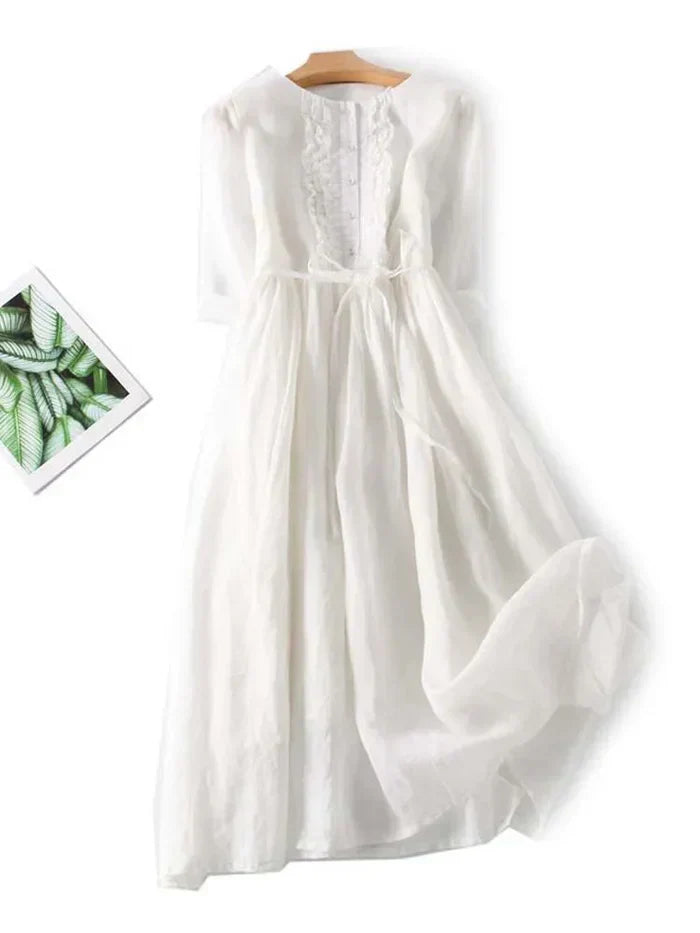 NOELLE™ | Elegant Linen Dress