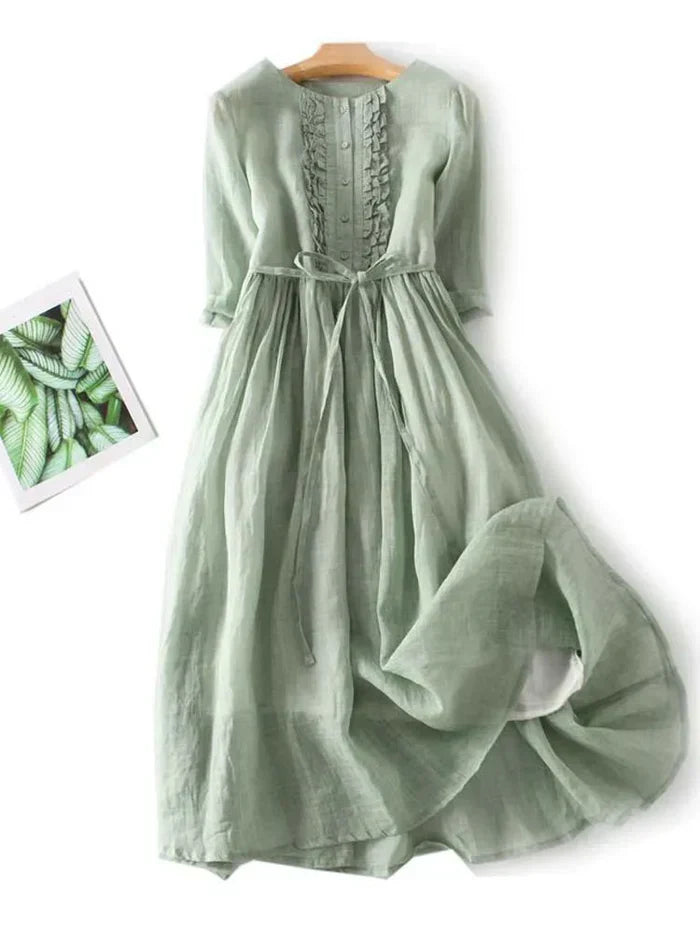 NOELLE™ | Elegant Linen Dress