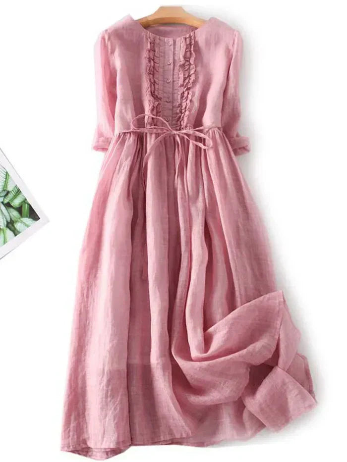 NOELLE™ | Elegant Linen Dress