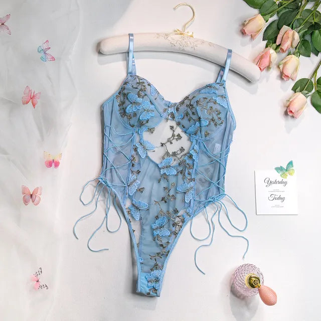 SERENE™ | Embroidered Butterfly Bodysuit