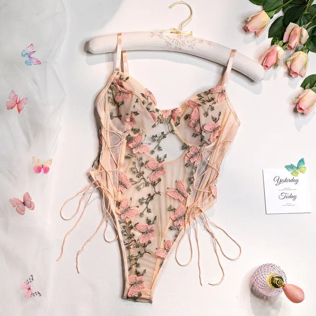 SERENE™ | Embroidered Butterfly Bodysuit