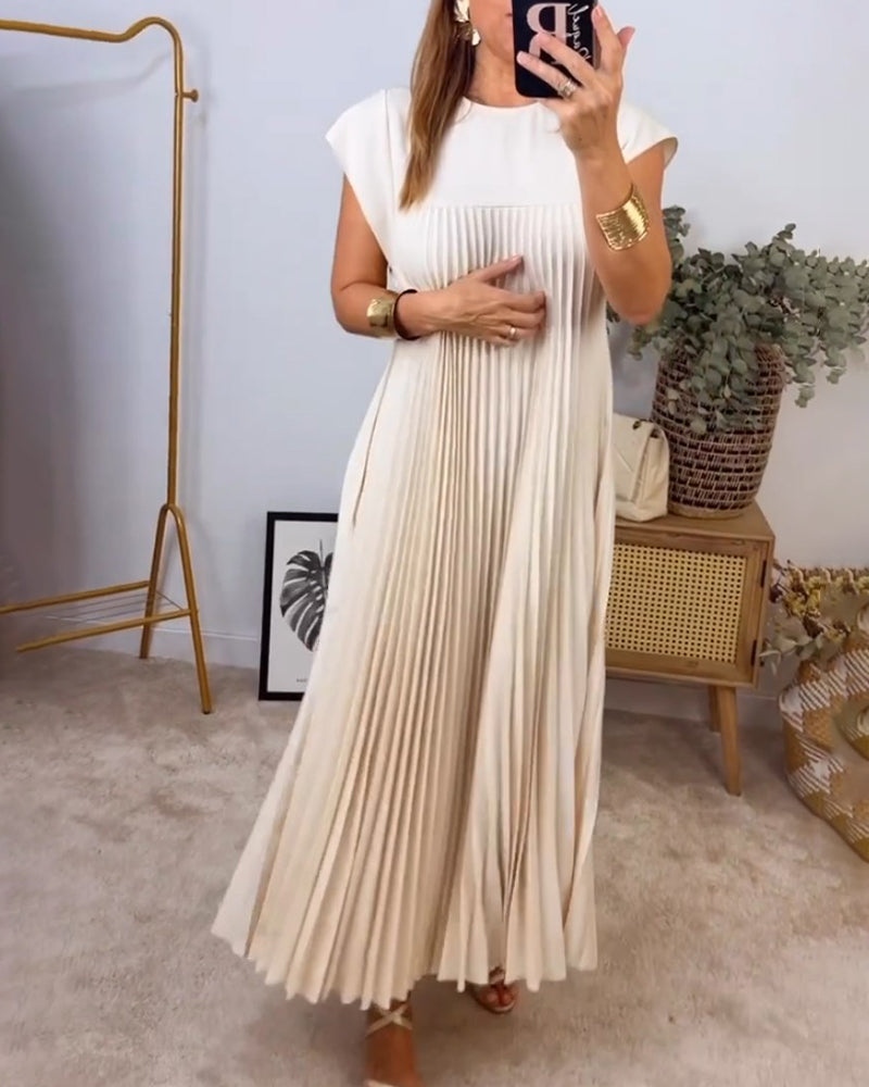 NATALIA™ | Sleeveless Pleated Dress