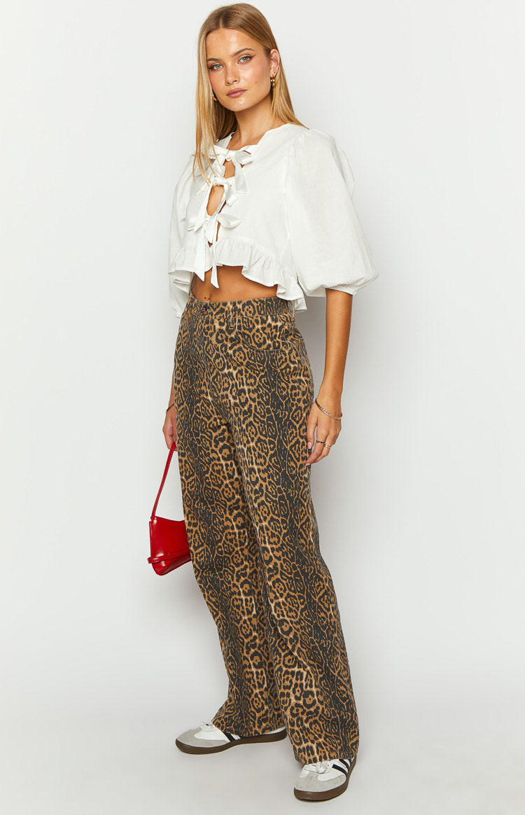 SERENA™ | Leopard Print Straight Fit Jeans