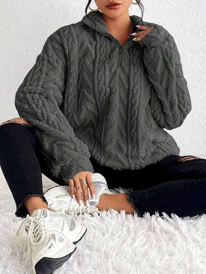 SERAPHINA™ | Luxe Cable-Knit Fleece Sweatshirt